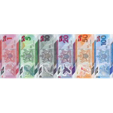 (590) ** PN60-65 Trinidad & Tobago 1,5,10,20,50 & 100 Dollars (6 Notes) Year 2020